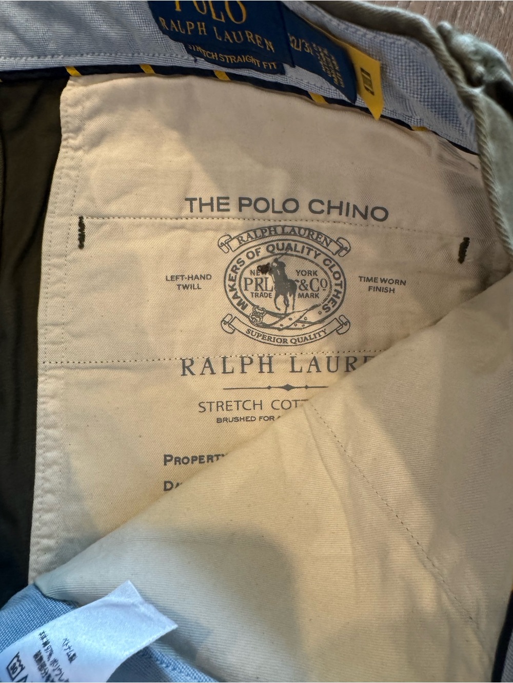 Polo Ralph Lauren The Polo Chino Pant Green Stretch Straight Classic Fit - 32x32 - Picture 7 of 11